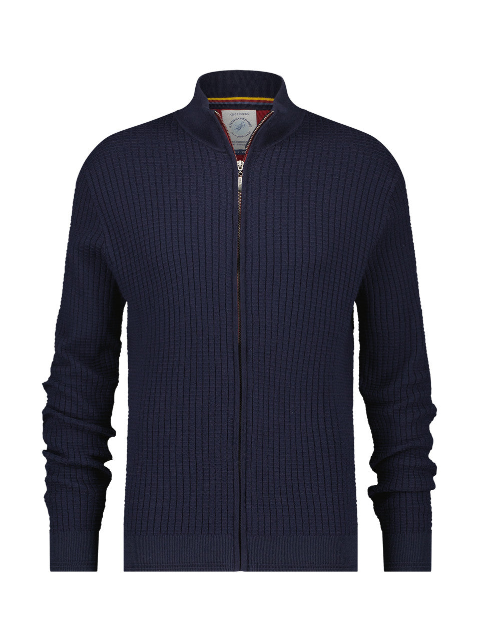 A Fish Named Fred Men's Navy Structure Cardigan
