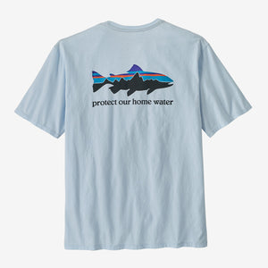 Patagonia Home Water Trout Organic T-Shirt - Men's M Chilled Blue