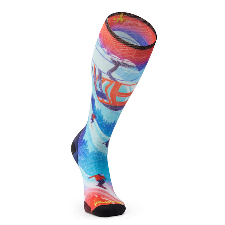 Smartwool Ski Ski Day Print Over The Calf Socks Zero Cushion