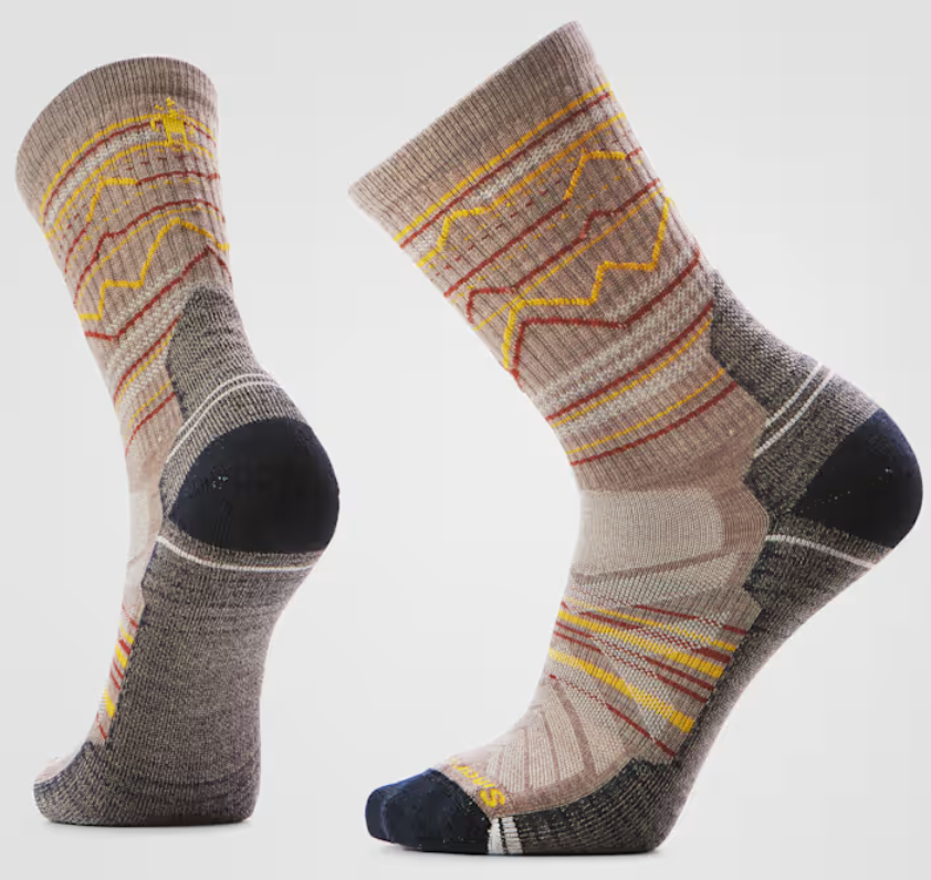 Smartwool Hike Mountain Range Pattern Crew Socks Light Cushion