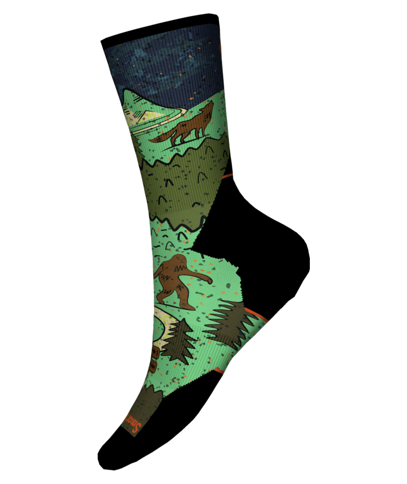 Trail Run Targeted Cushion Neature Print Crew Socks